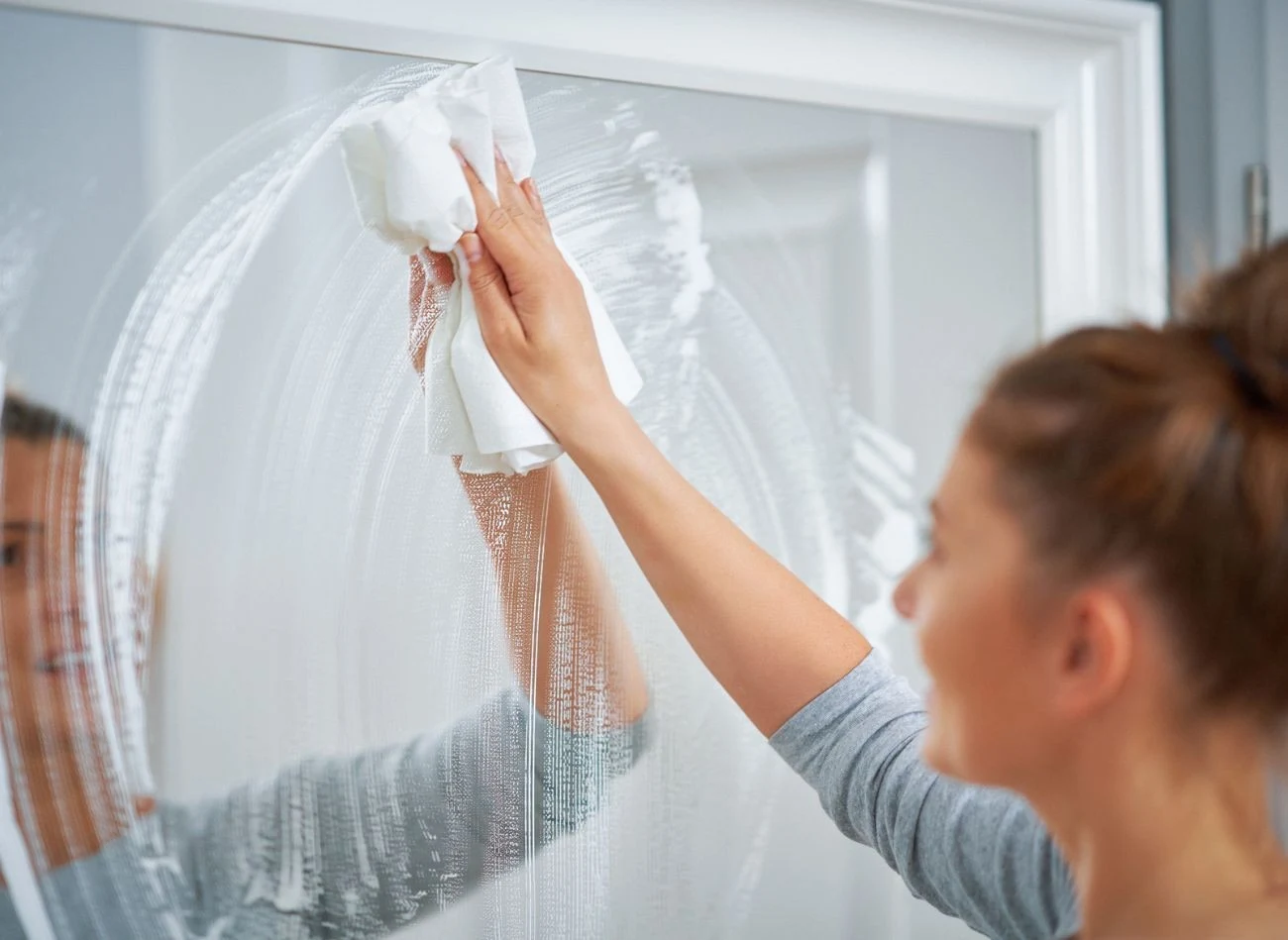 Płyn z gliceryną świetnie nadaje się do czyszczenia luster, chroniąc jego powierzchnię przed zaparowaniem.