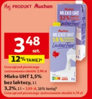 Mleko bez laktozy Auchan