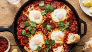 Szakszuka z pieczoną papryką – w dwóch odsłonach. Aromatyczna propozycja Bogumiła Przybylaka