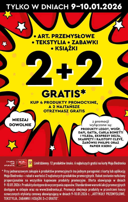 Promocja 2+2 gratis w Biedronce