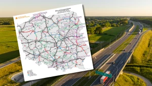 Mapa sieci dróg zbudowanych przez GDDKiA. 