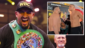 Agit Kabayel z pasem, w ramce zdjęcie z ważenia