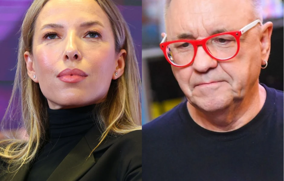 Ewa Chodakowska przekazała ws. WOŚP Dwie osoby ustawione obok siebie w kadrze podzielonym na pół. Po lewej kobieta z długimi blond włosami, ubrana w czarny golf, z pewnym siebie wyrazem twarzy. Po prawej mężczyzna w okularach o czerwonych oprawkach, ubrany na ciemno, z poważnym wyrazem t...