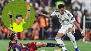 Kapitan Barcy wyrzucony z boiska! Ostry faul na Mbappe, sędzia się nie wahał