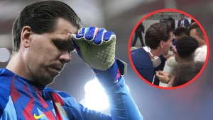 Wojciech Szczęsny - w kółku w strefie mieszanej po El Clasico