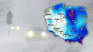 W poniedziałek mocniej śnieg posypie na wschodzie - tam miejscami spadnie do 5 cm białego puchu. Będzie też mroźnie, zwłaszcza po zachodzie słońca