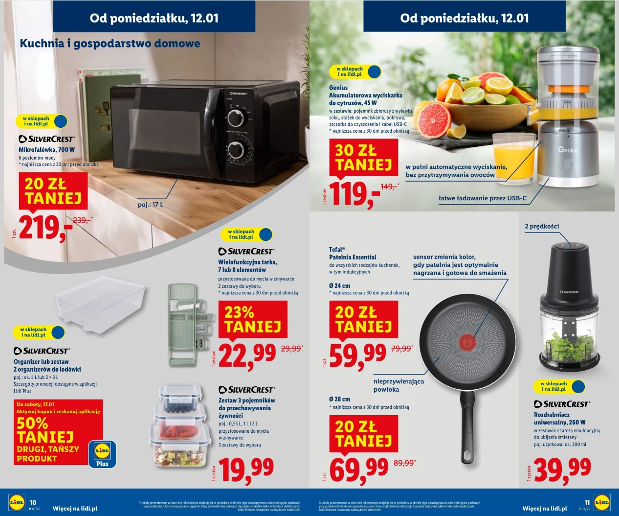 Gazetka Lidl – promocje na sprzęt do kuchni i gospodarstwa domowego od 12 stycznia