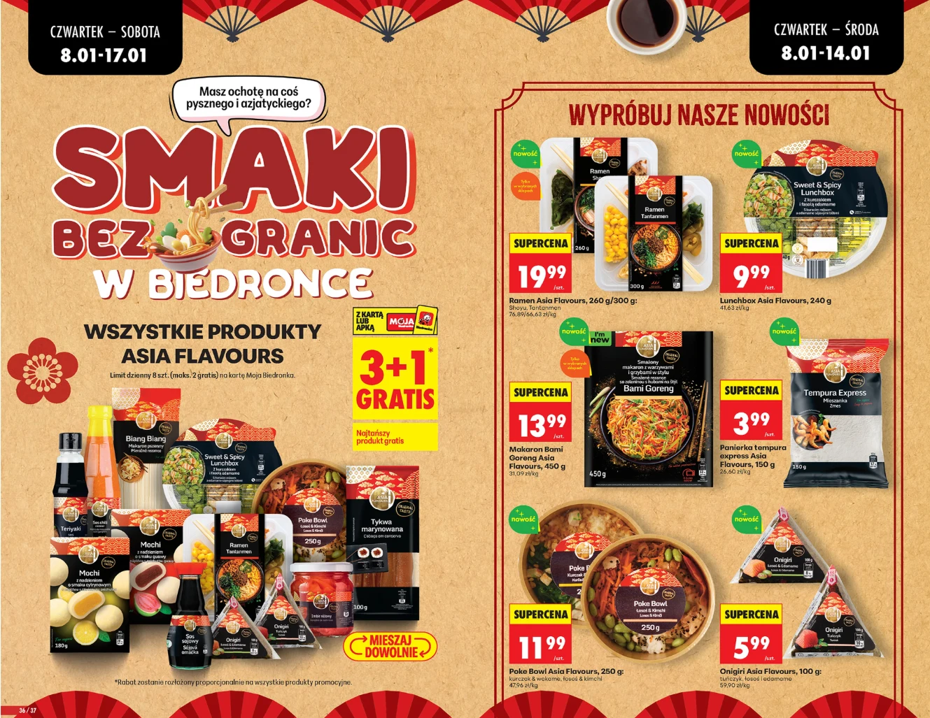 Biedronka - azjatycka nowość Asia Flavours. Duży wybór produktów i promocja 3+1 gratis