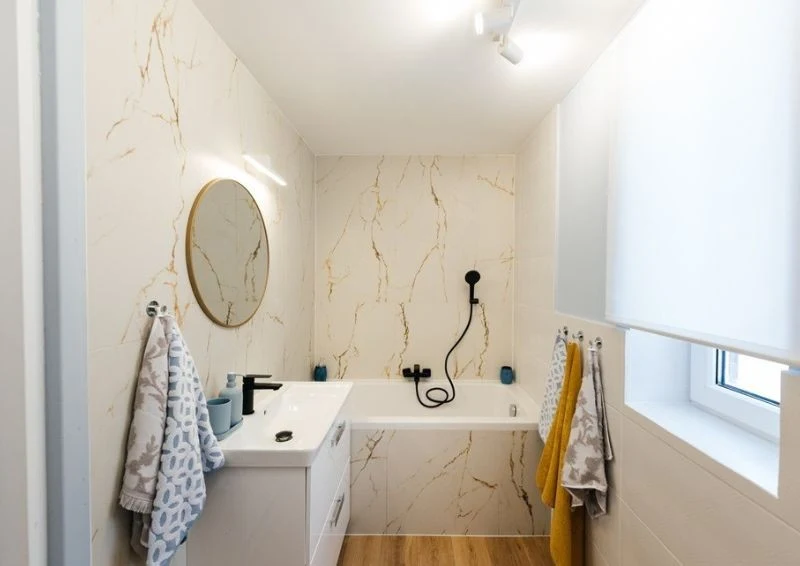 Wcześniejsz łazienka była prowizoryczna