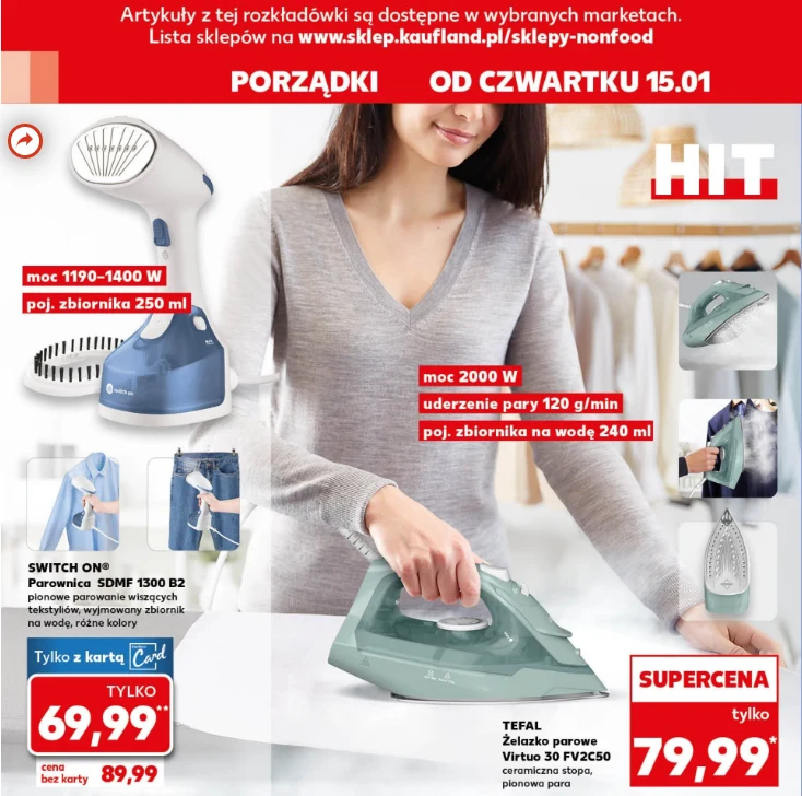 Parownice i żelazko parowe w supercenie w Kauflandzie – od czwartku (15.01) Parownice i żelazko parowe w supercenie w Kauflandzie – od czwartku (15.01)
