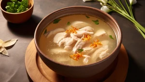 Rozgrzewający bulion imbirowy z karmelizowanym kurczakiem według przepisu Celiny Statkiewicz 