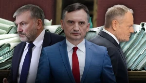 Od lewej: Waldemar Żurek, Zbigniew Ziobro i Donald Tusk