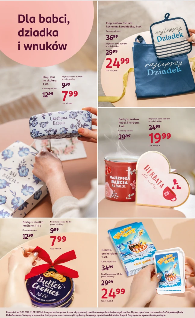 Upominki na Dzień Babci i Dziadka w Rossmannie – gotowe prezenty już od 7,99 zł