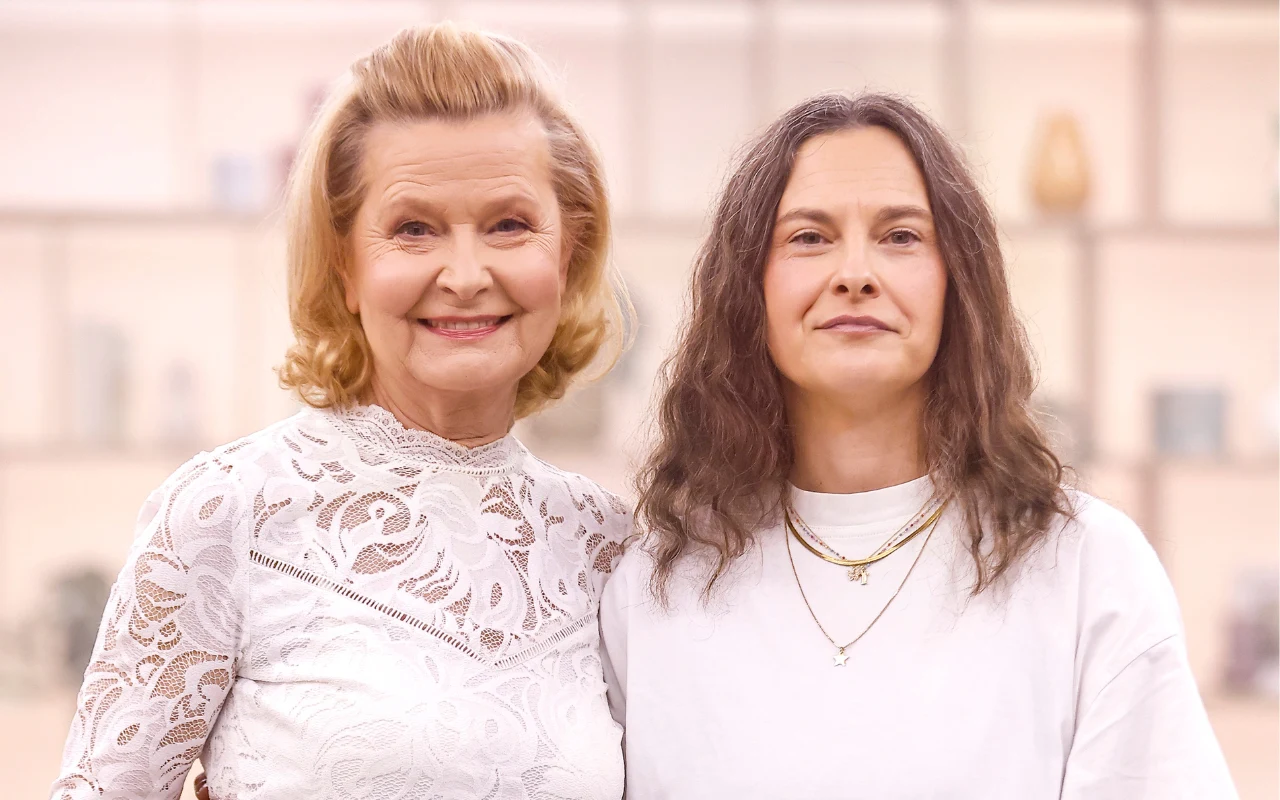 Barbara Bursztynowicz z córką Małgorzatą w "halo tu polsat"