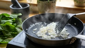 Patelnia z łopatką do mieszania