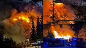 Osiem os&oacute;b ucierpiało w pożarze sali weselnej w Małopolsce. Goście bawili się dor ana w drugim obiekcie
