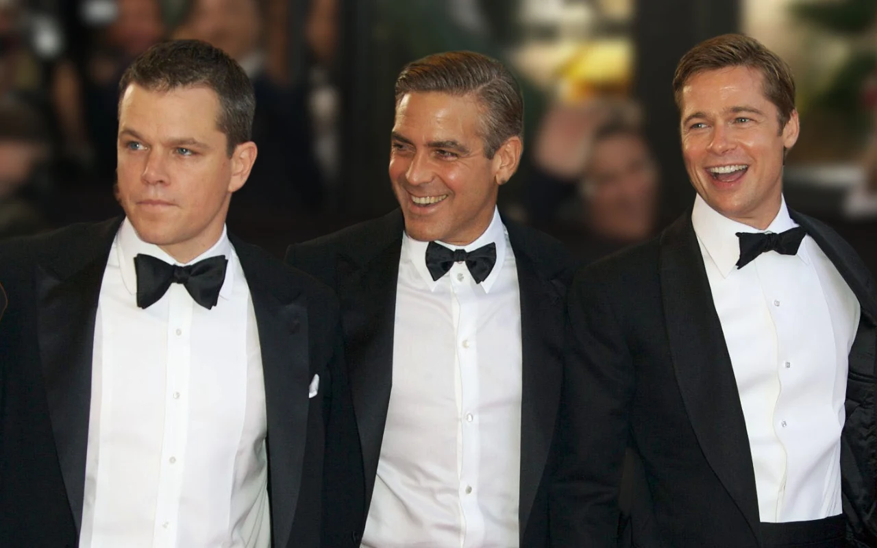 Matt Damon, George Clooney i Brat Pitt na festiwalu w Cannes w 2007 roku