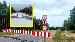 7,5 mln zł wyrzucone w błoto. Nowa droga lodowiskiem. Screen: Olkusz.tv 