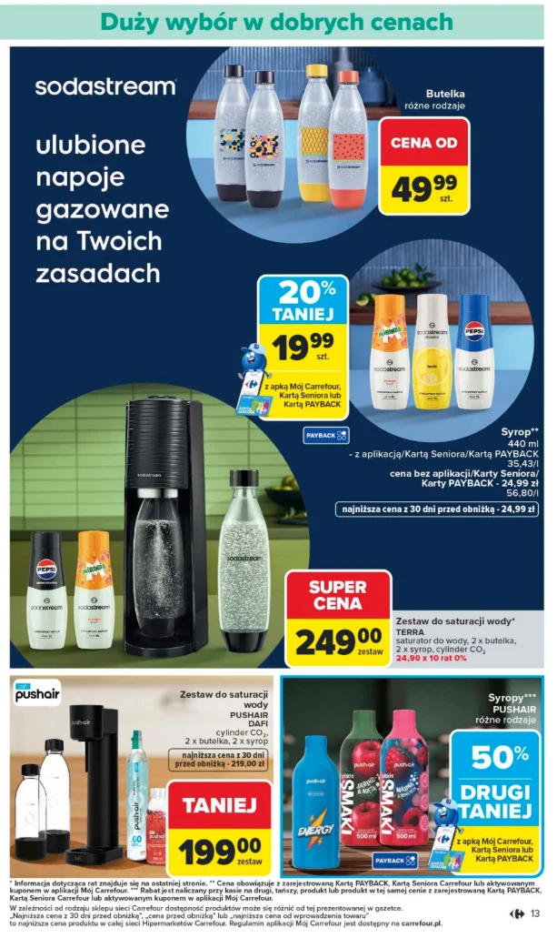 Promocja w Carrefour: syropy i zestawy SodaStream w atrakcyjnych cenach – syropy od 19,99 zł, butelki od 49,99 zł i zestawy do gazowania już od 199 zł. Promocja w Carrefour: syropy i zestawy SodaStream w atrakcyjnych cenach – syropy od 19,99 zł, butelki od 49,99 zł i zestawy do gazowania już od 199 zł.