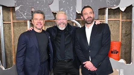 Matt Damon, Joe Carnahan i Ben Affleck na premierze "Łupu"