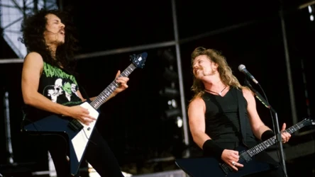 Kirk Hammett i James Hetfield w 1991 roku