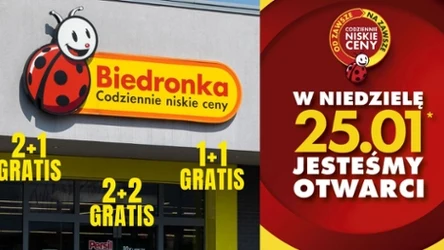 Biedronka kusi gratisami. Weekendowe promocje i otwarte sklepy 25.01
