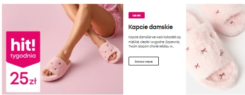 Kapcie damskie za 25 zł - oferta walentynkowa w Pepco