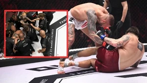 Awantura w klatce na FAME 29. Bomba skopał rywala po walce. Interwencja ochrony