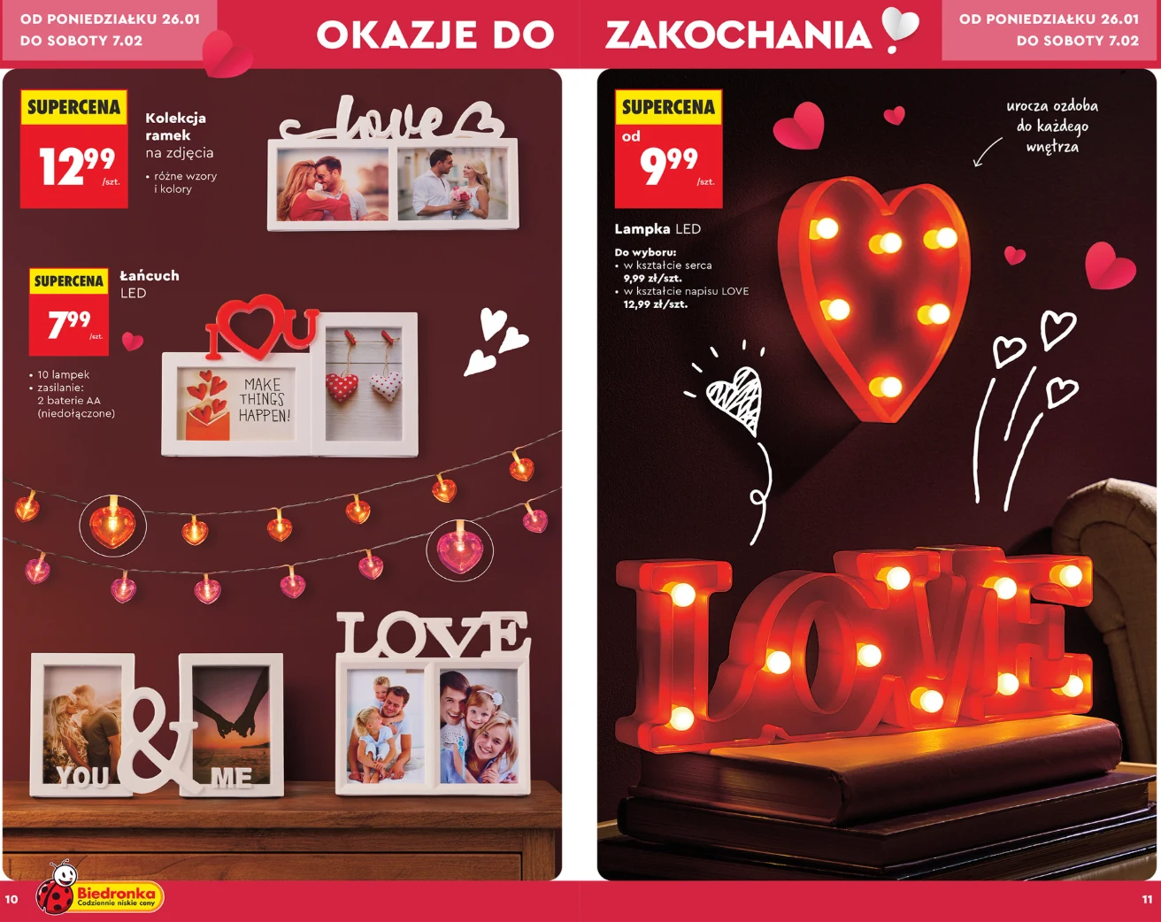 Łańcuch LED i lampka LED na Walentynki w Biedronce w supercenie