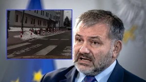 Minister Żurek nie zatrzymał się na przejściu dla pieszych. 