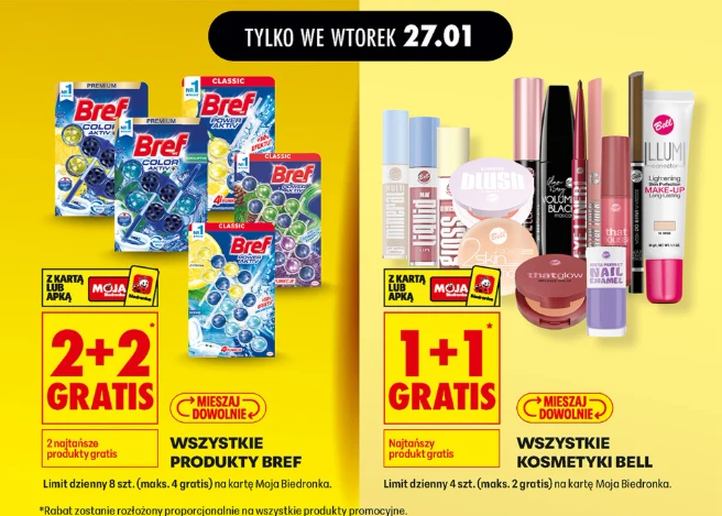 Tylko dzisiaj w Biedronce: chemia 2+2 i kosmetyki 1+1 gratis