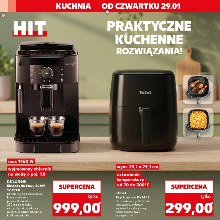 Nowość w Kauflandie: Ekspres do kawy De'longhi i frytkownica Tefal w supercenie