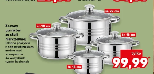 Zestaw garnków ze stali nierdzewnej w Kaufland