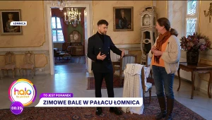 Bale zimowe w Pałacu Łomnica. Olek Sikora rozmawia z hrabiną Elisabeth Von Küster