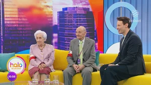 Tomasz Wolny z "Jasią" i "Kajtkiem", powstańcami warszawskimi w "halo tu polsat"