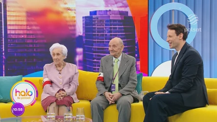 Tomasz Wolny z "Jasią" i "Kajtkiem", powstańcami warszawskimi w "halo tu polsat"