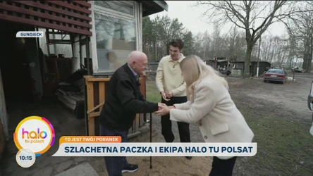"halo tu polsat" ze Szlachetną Paczką. Ekipa programu z busem darów dla pana Wojciecha