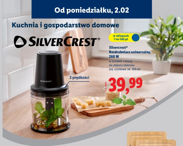 Rozdrabniacz uniwersalny Silvercrest 260 W w Lidlu za 39,99 zł