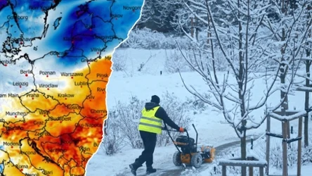 Odśnieżanie chodników po nocnej śnieżycy w Warszawie. W środę w ciągu dnia do północnej Polski wrócą mrozy, które nocą zdecydowanie się nasilą