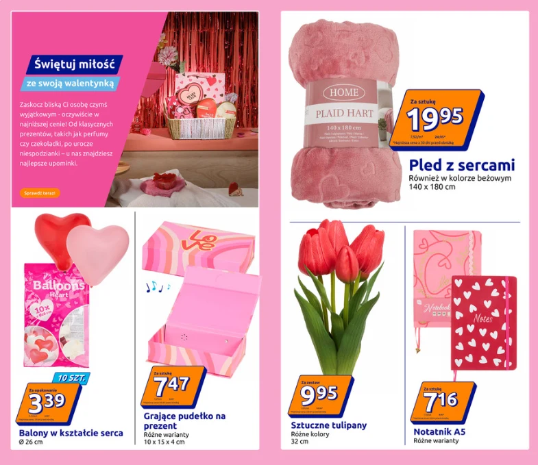 Oferta walentynkowa w Action od 3,39 zł
