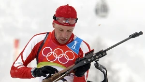 Tomasz Sikora w czasie biegu po medal w ZIO 2006