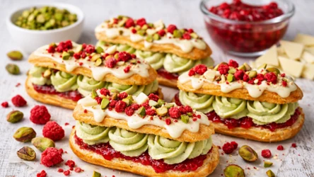 Obłędnie pyszne eklerki z malinami 