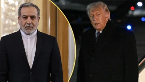 Szef MSZ Iranu Abbas Aragczi oraz prezydent USA Donald Trump