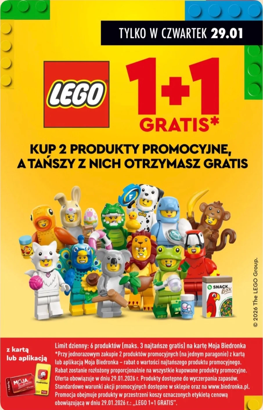 Tylko w czwartek (29.01) LEGO 1+1 gratis w Biedronce Tylko w czwartek (29.01) LEGO 1+1 gratis w Biedronce