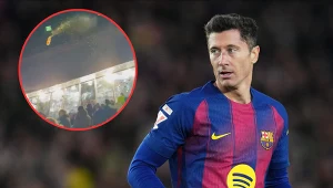 Sceny na trybunach Camp Nou. Wszystko nad głową Lewandowskiego