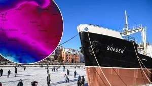 Gdańszczanie chodzący po zamarzniętej Motławie. W poniedziałek rano w wielu miejscach było poniżej -20 stopni Celsjusza