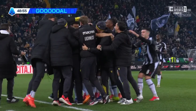Decydujący gol dla Udinese przeciwko AS Roma. WIDEO (Eleven Sports)
