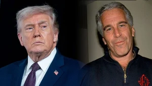 Ekspert o przyszłości Donalda Trump w związku z ujawnieniem kolejnych dokumentów w sprawie Jeffreya Epsteina (z lewej)