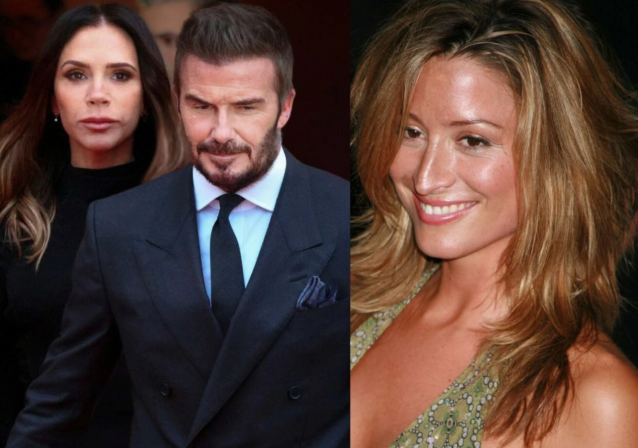 Victoria Beckham, David Beckham i Rebecca Loos Victoria Beckham, David Beckham i Rebecca Loos