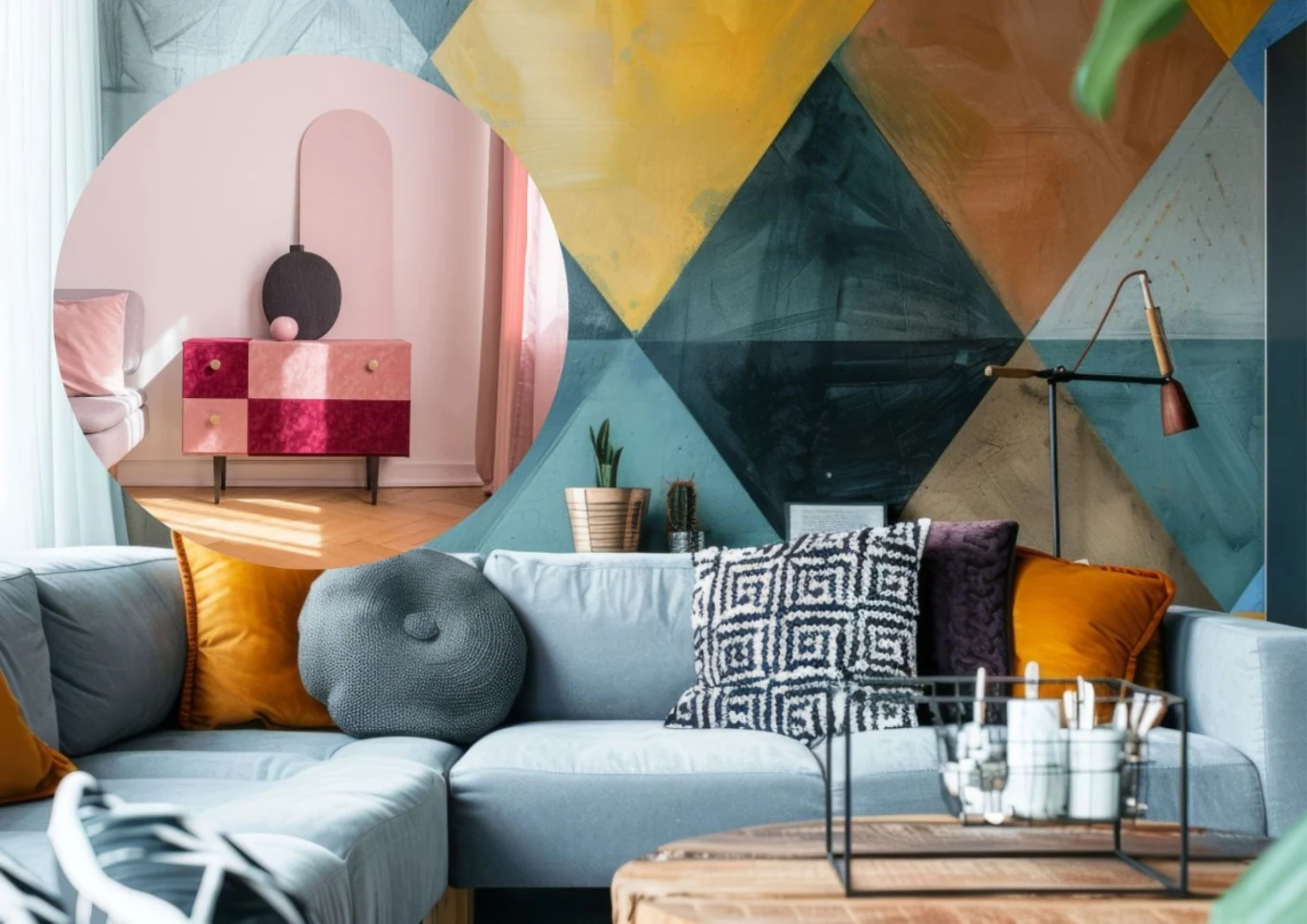 W stylu eklektycznym można łączyć ze sobą różne kolory, materiały i wzory